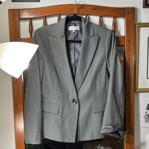Vintage Evan Picone Hourglass Charcoal Pinstripe Blazer 10
